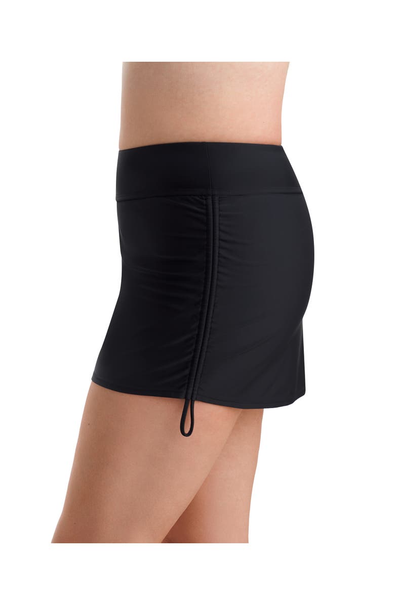 ShapeSolver Sport Side Zipper Pocket Swim Skort, Alternate, color, Black