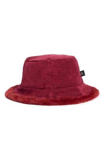 Nanette Lepore Corduroy Bucket Hat In Red