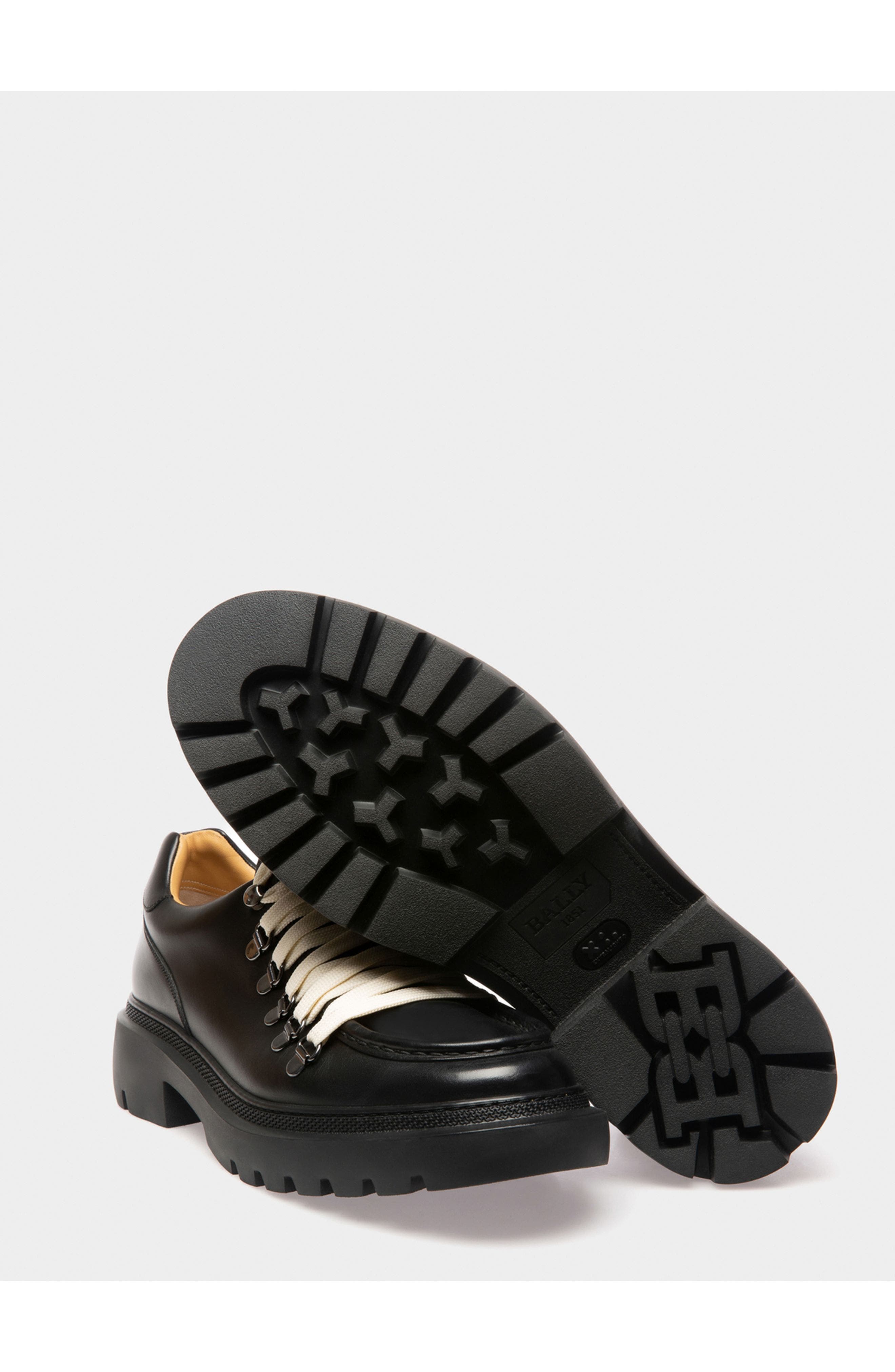 Bally Varshal Leather Derbies, Alternate, color, Black