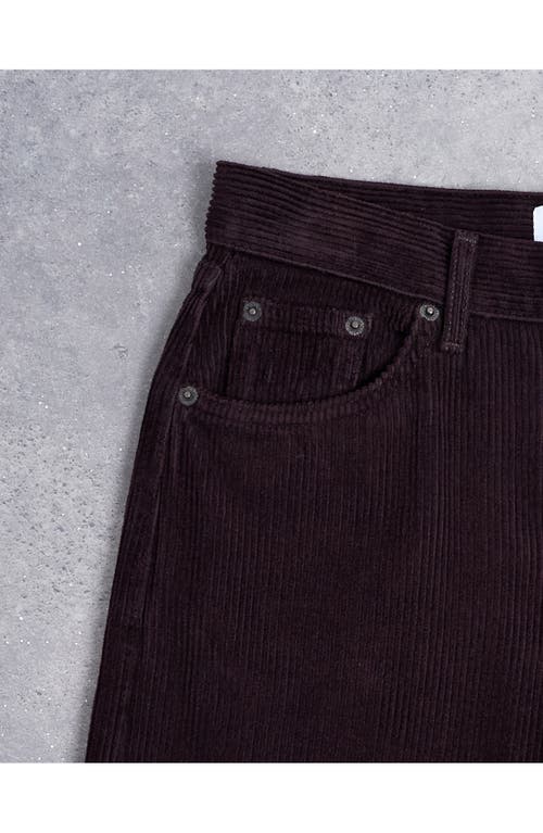 Topshop Low Rise Straight Leg Corduroy Pants In Brown