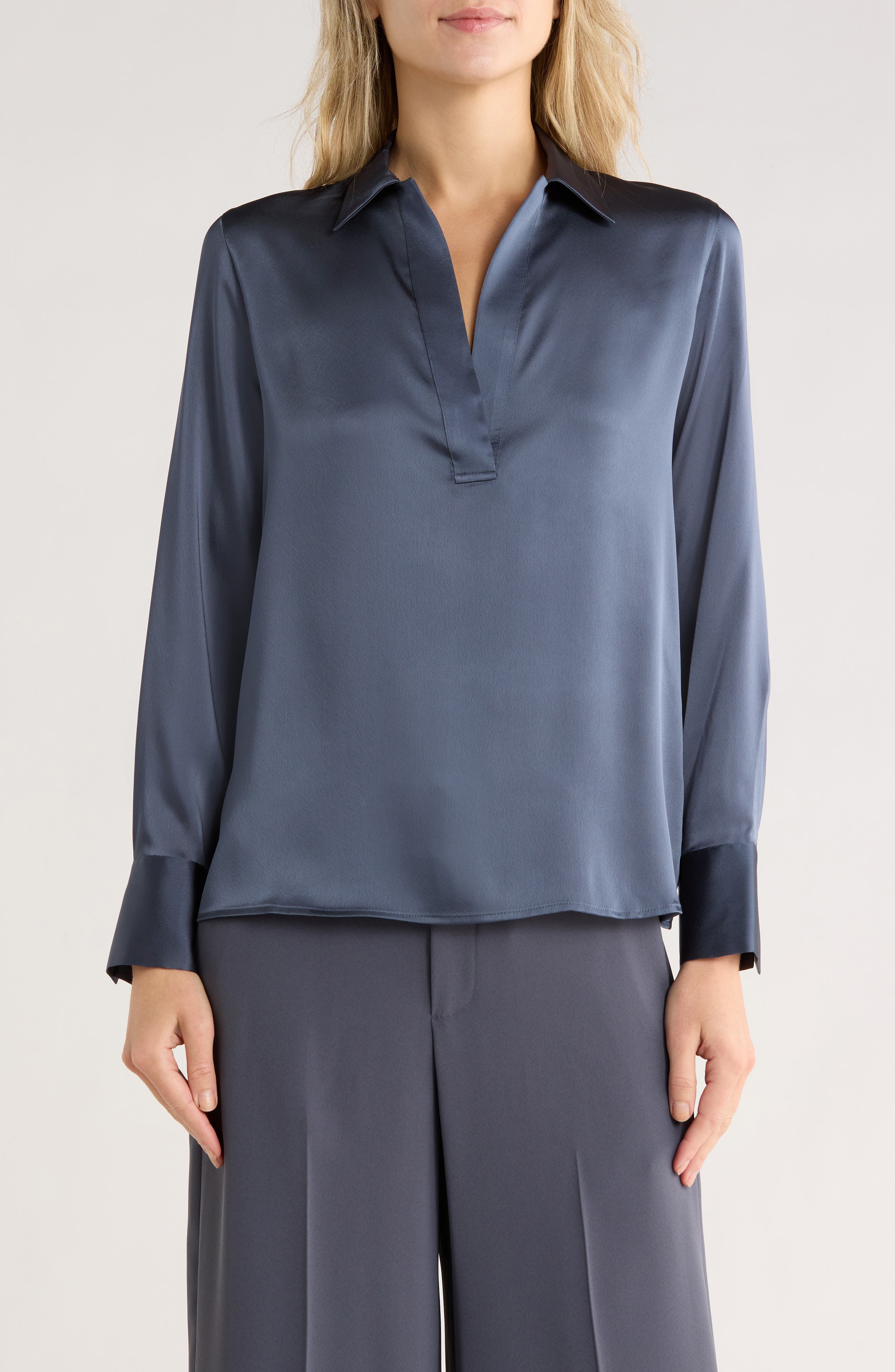 Long Sleeve Satin Top - image 3