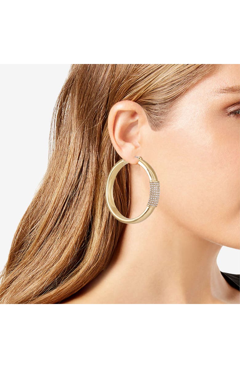 Vince Camuto Pave Centered Hoop Earrings, Alternate, color, 