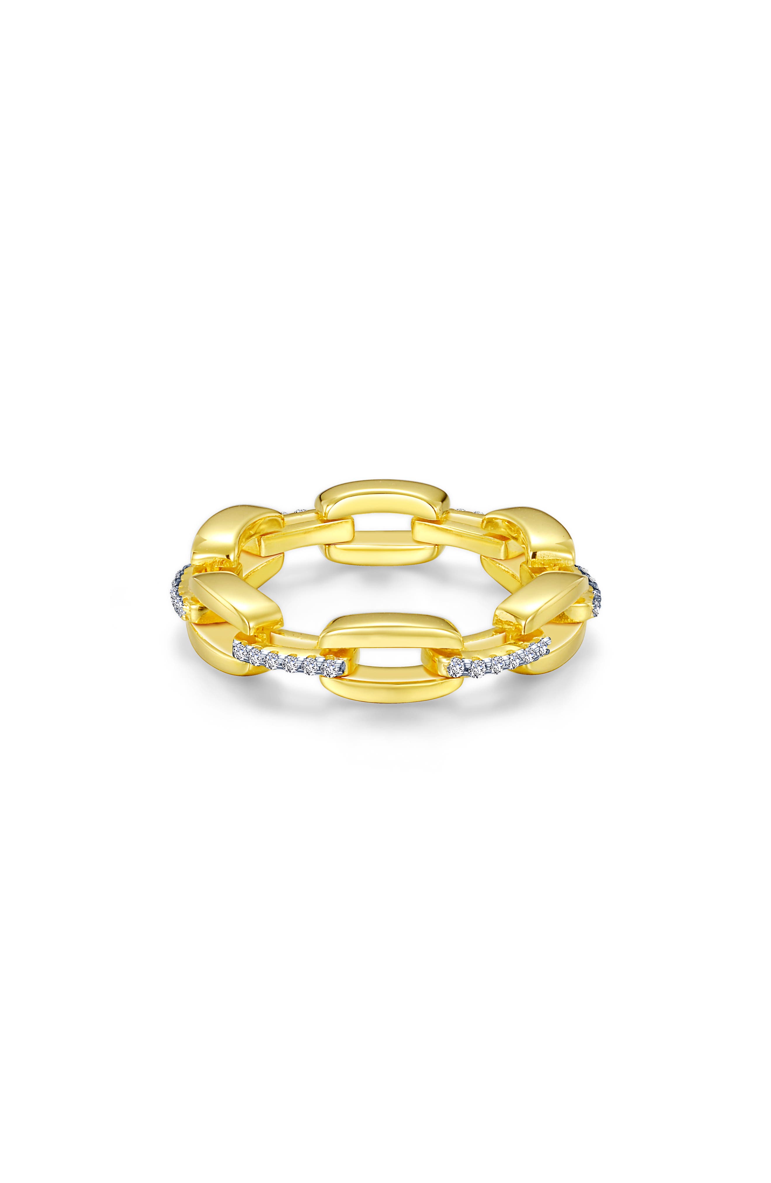 Lafonn Simulated Diamond Paper Clip Chain Ring