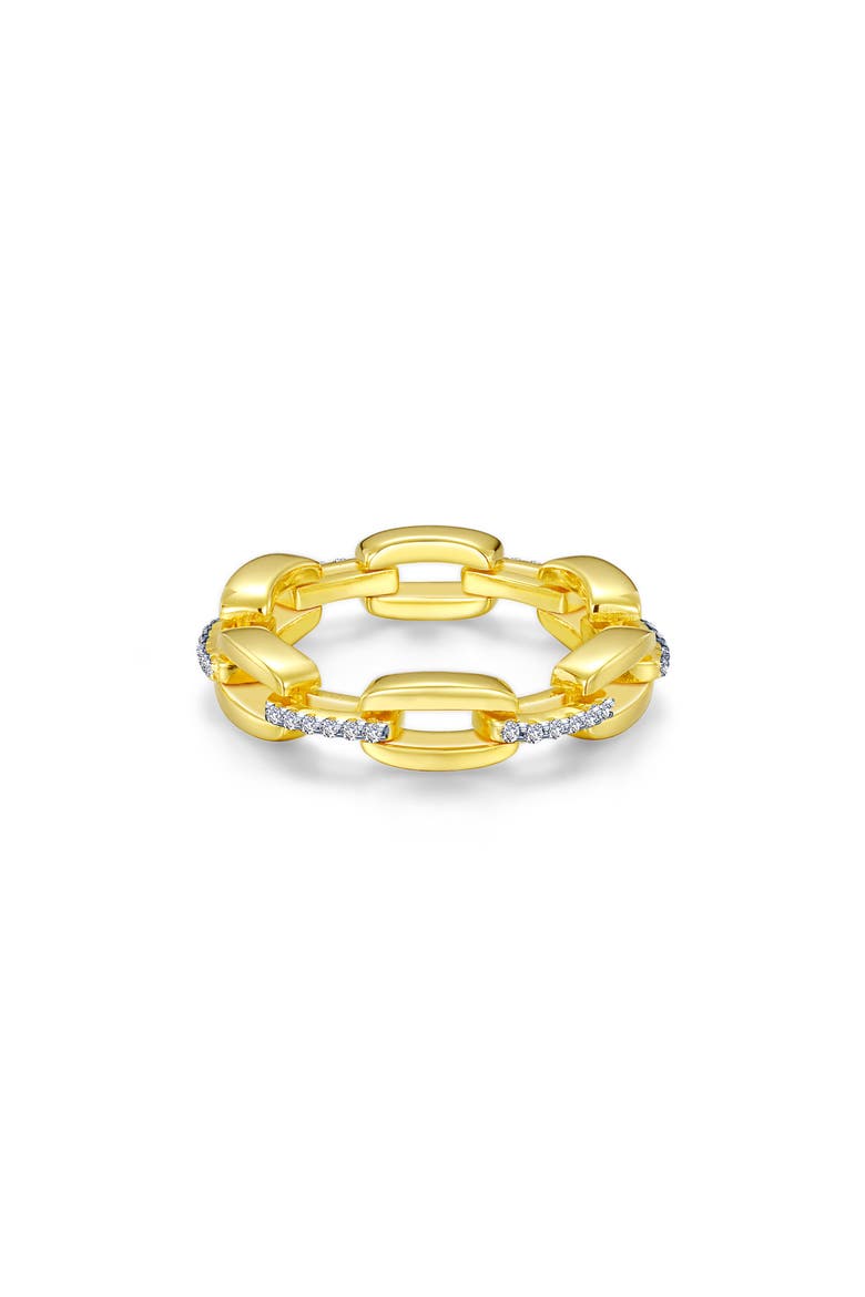 Simulated Diamond Paper Clip Chain Ring, Main, color, WHITE