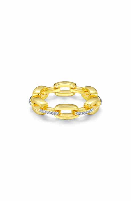 Lafonn Simulated Diamond Paper Clip Chain Ring