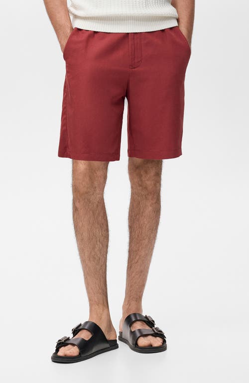 Mango Elastic Waist Shorts In Red