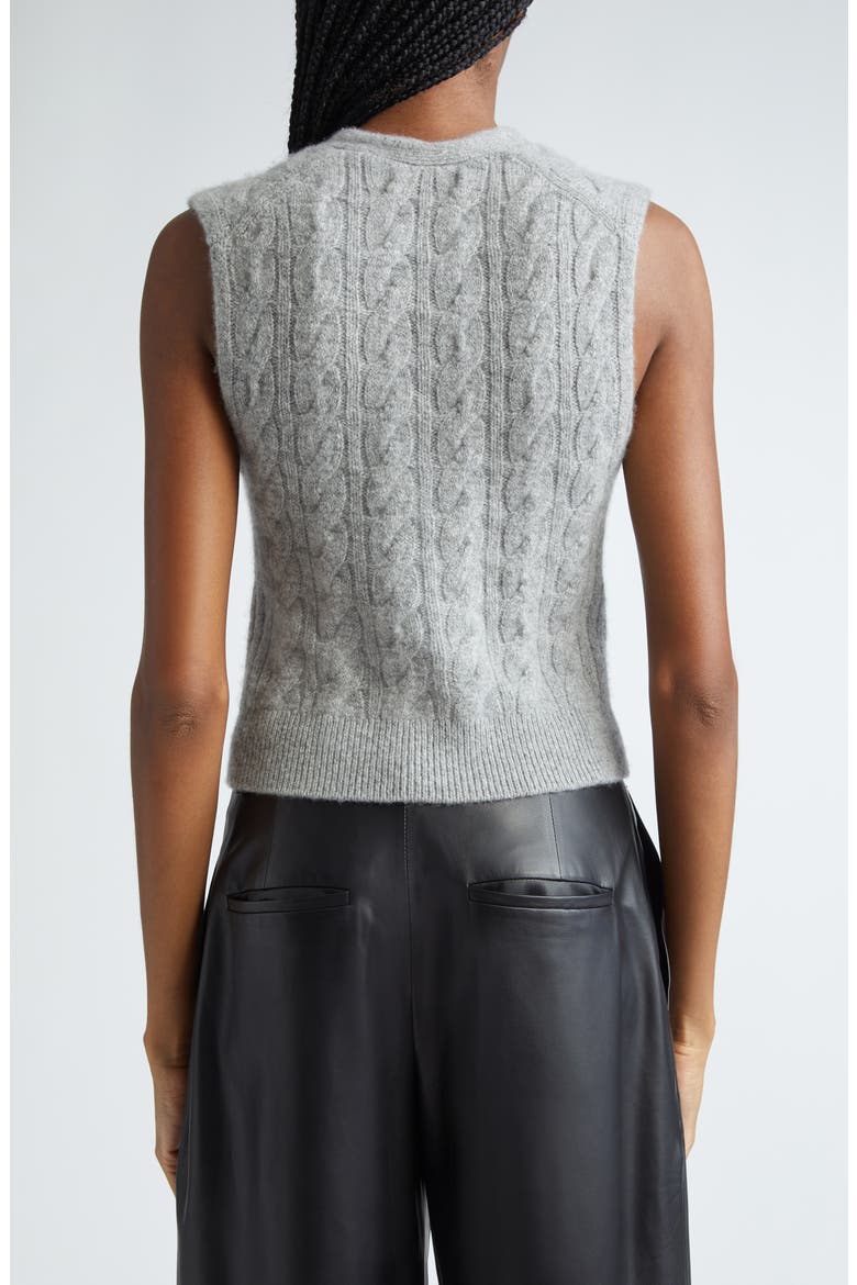Cable Wool Blend Sweater Vest, Alternate, color, H SILVER DUST