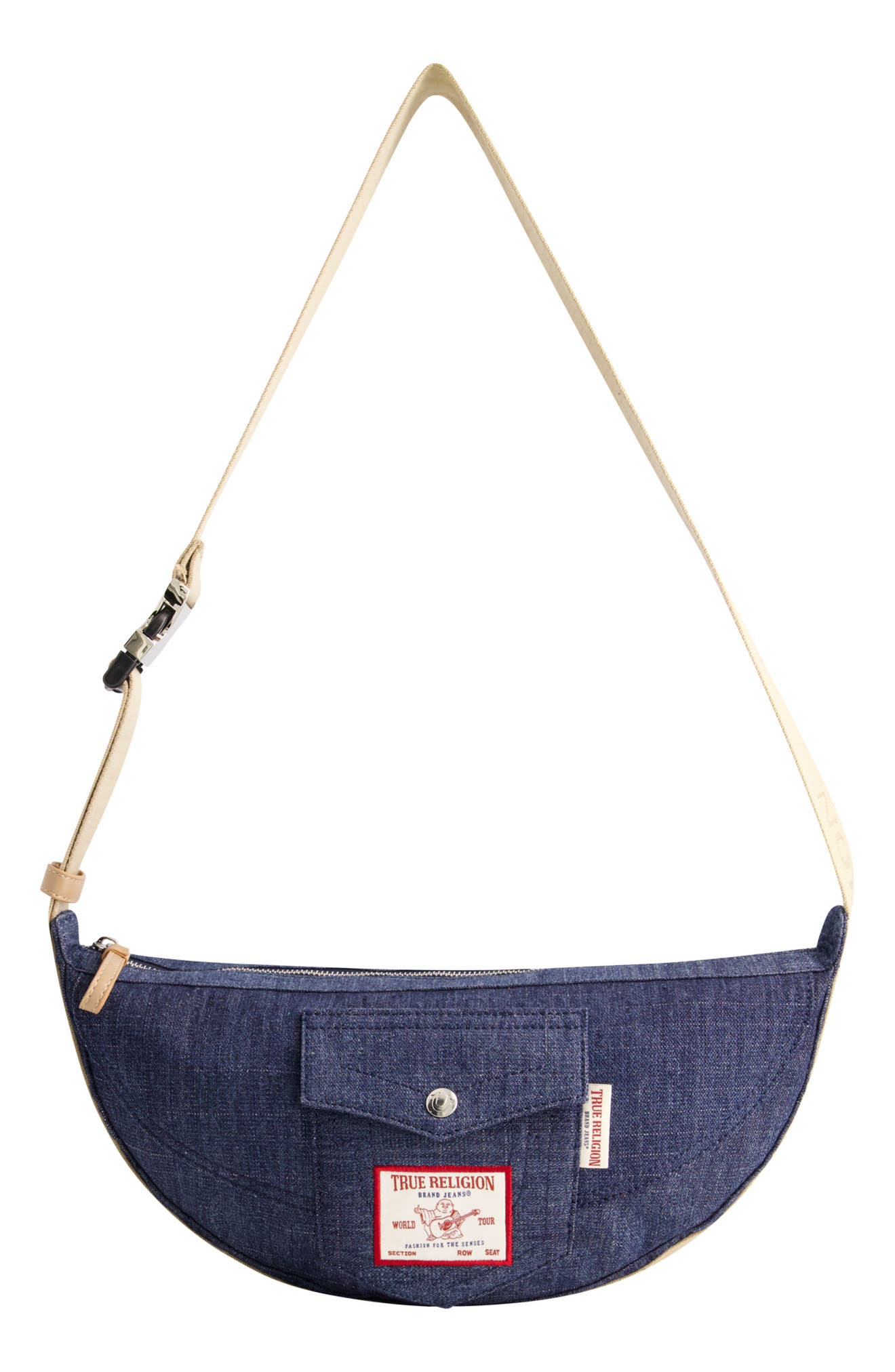 True Religion Washed Denim Hobo Bag
