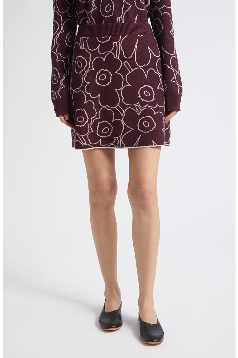 Tostva Pirto Unko Wool Blend Skirt, Main, color, WINE RED LIGHT PINK