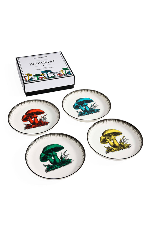 Jonathan Adler Botanist Canape Plate Set Of Four In Multicolor