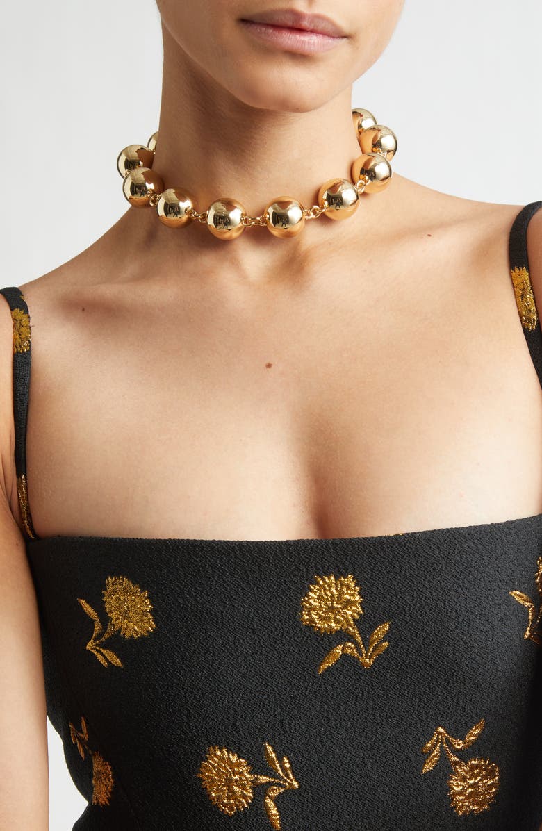 Carolina Herrera Ball Necklace, Alternate, color, Gold