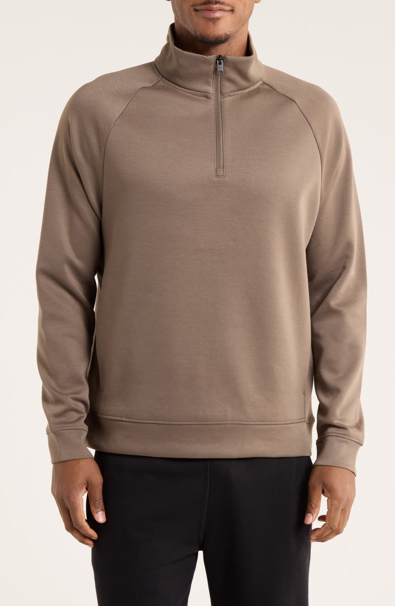 Kenneth Cole Active Raglan Sleeve Quarter Zip Sweatshirt, Main, color, Nomad