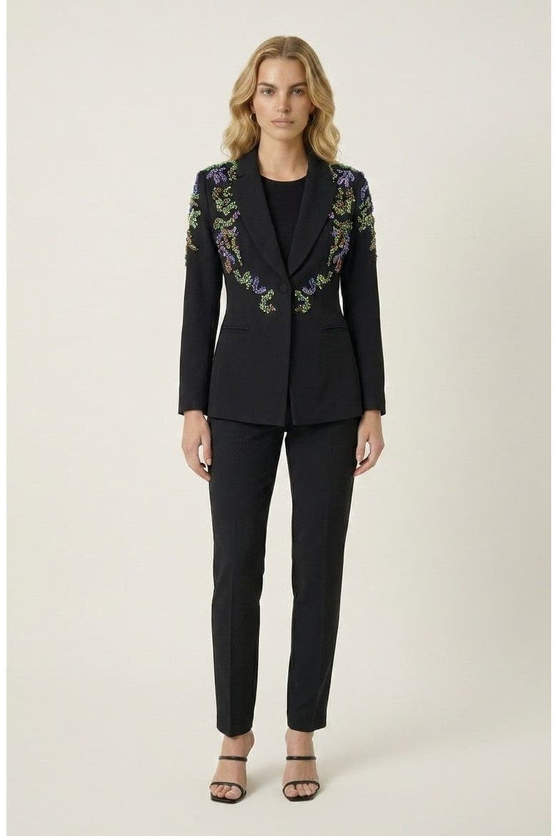 Embellished Beaded Blazer, Alternate, color, Black