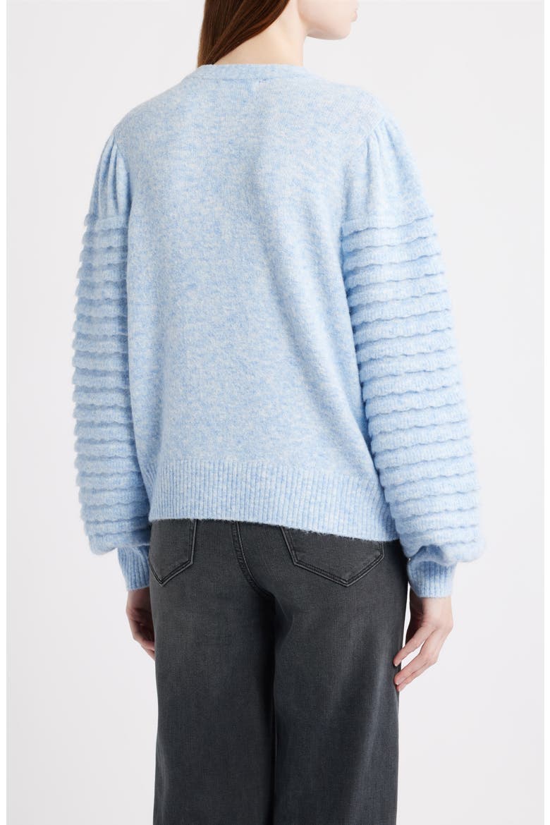 Scalloped Crewneck Sweater, Alternate, color, BLUE SERENITY