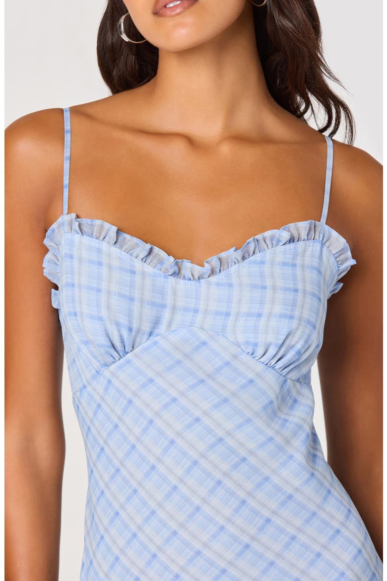 Maeryn Sweetheart Neck Dress, Alternate, color, BLUE PLAID