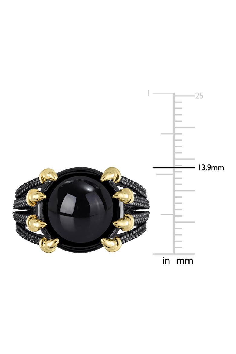 Black Agate Rope Ring, Alternate, color, BLACK