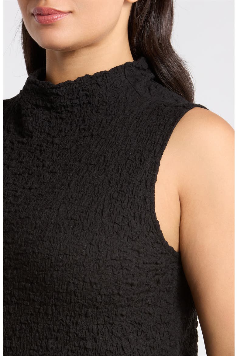 Textured Organic Cotton Blend Tank, Alternate, color, BLACK