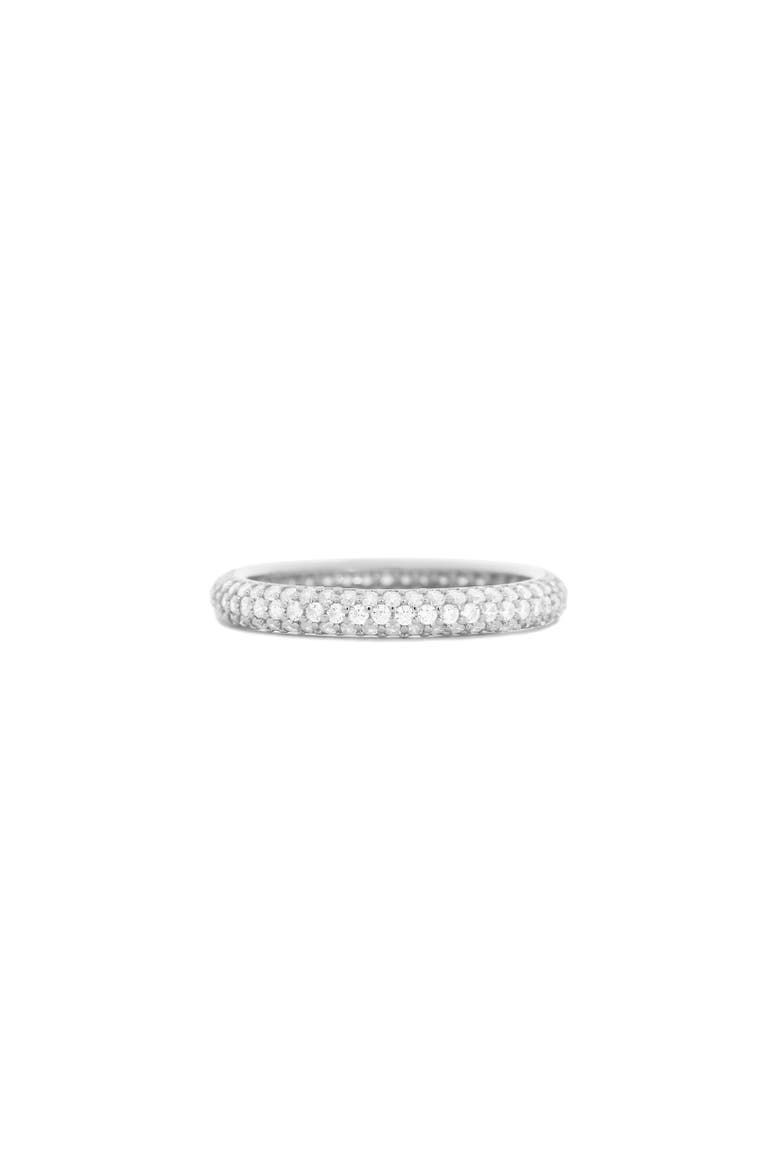 Triple Row CZ Band, Main, color, Silver
