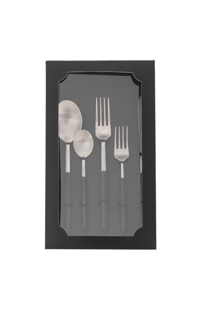 Artifacts Trading Company<sup>™</sup> Artifacts Rattan Stainless Steel Cutlery (Set of 5) - With Gift Box, Alternate, color, Tudor Black