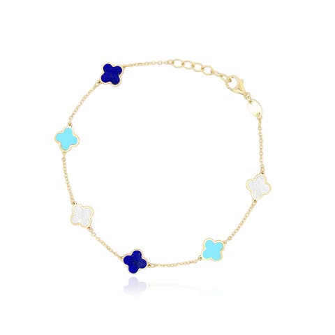 Mini Blue Mixed Clover Bracelet