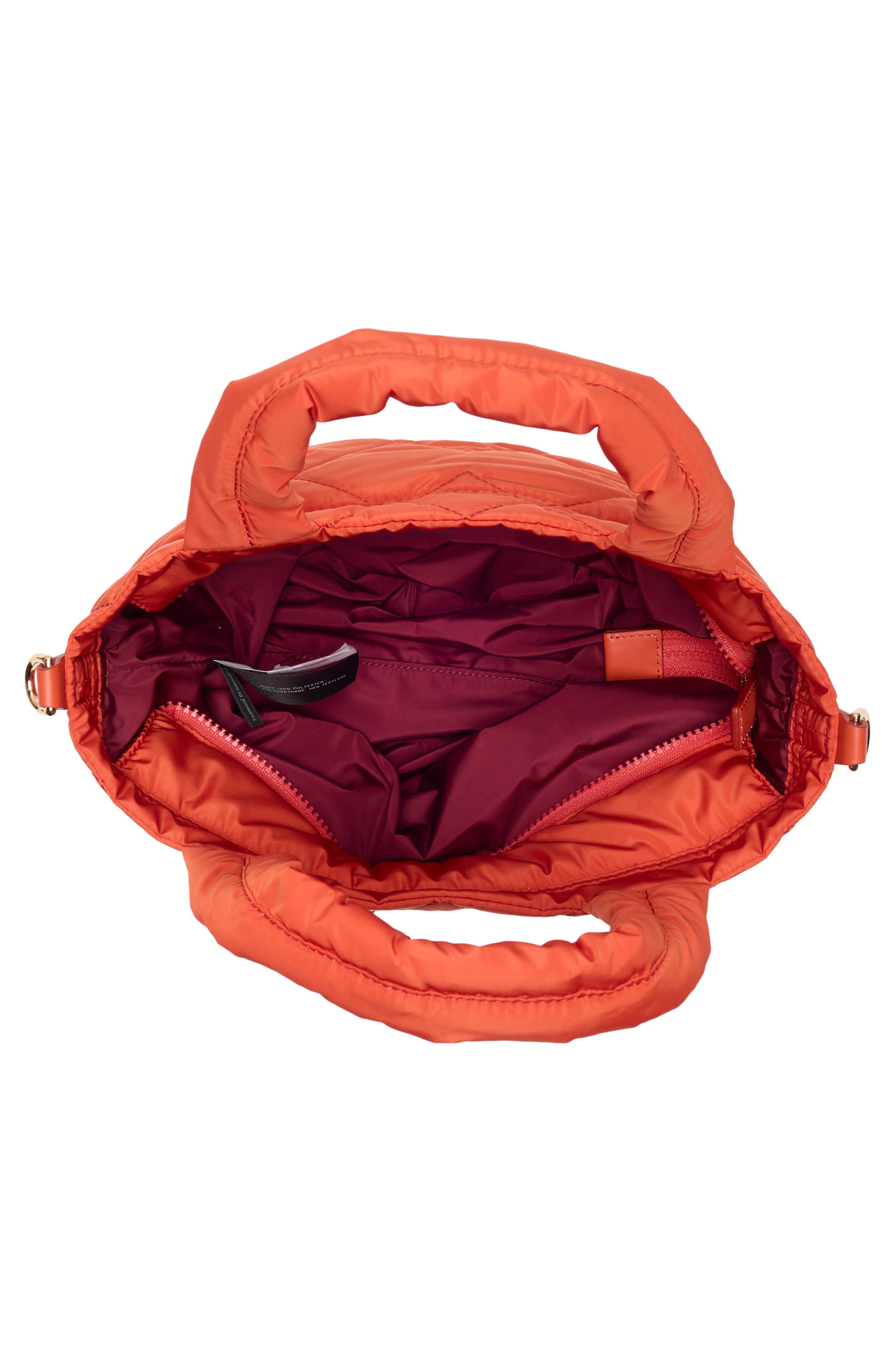 Mini Quilted Nylon Tote, Alternate, color, SUNSET