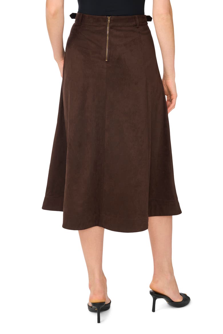 Faux Suede Midi Skirt, Alternate, color, COFFEE BEAN
