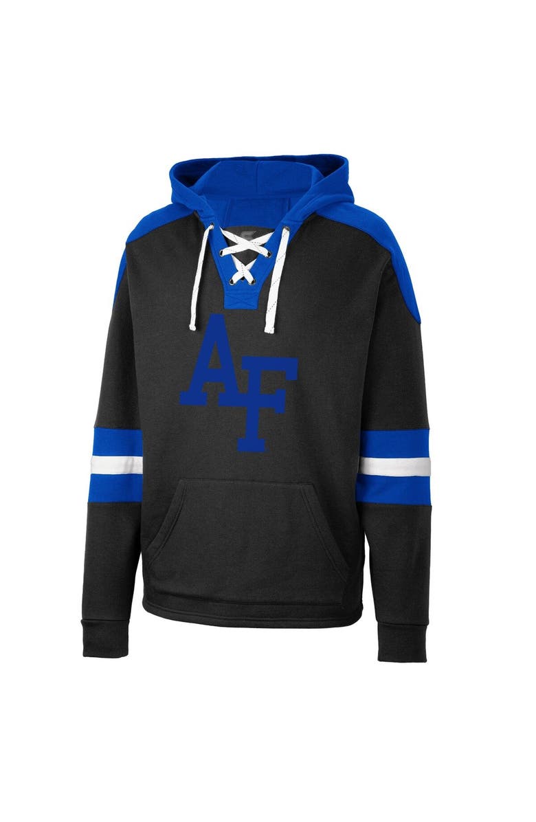 COLOSSEUM Men's Colosseum Black Air Force Falcons Lace-Up 4.0 Pullover Hoodie, Alternate, color,