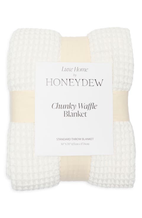 Chunky Waffle Stitched Cotton Throw