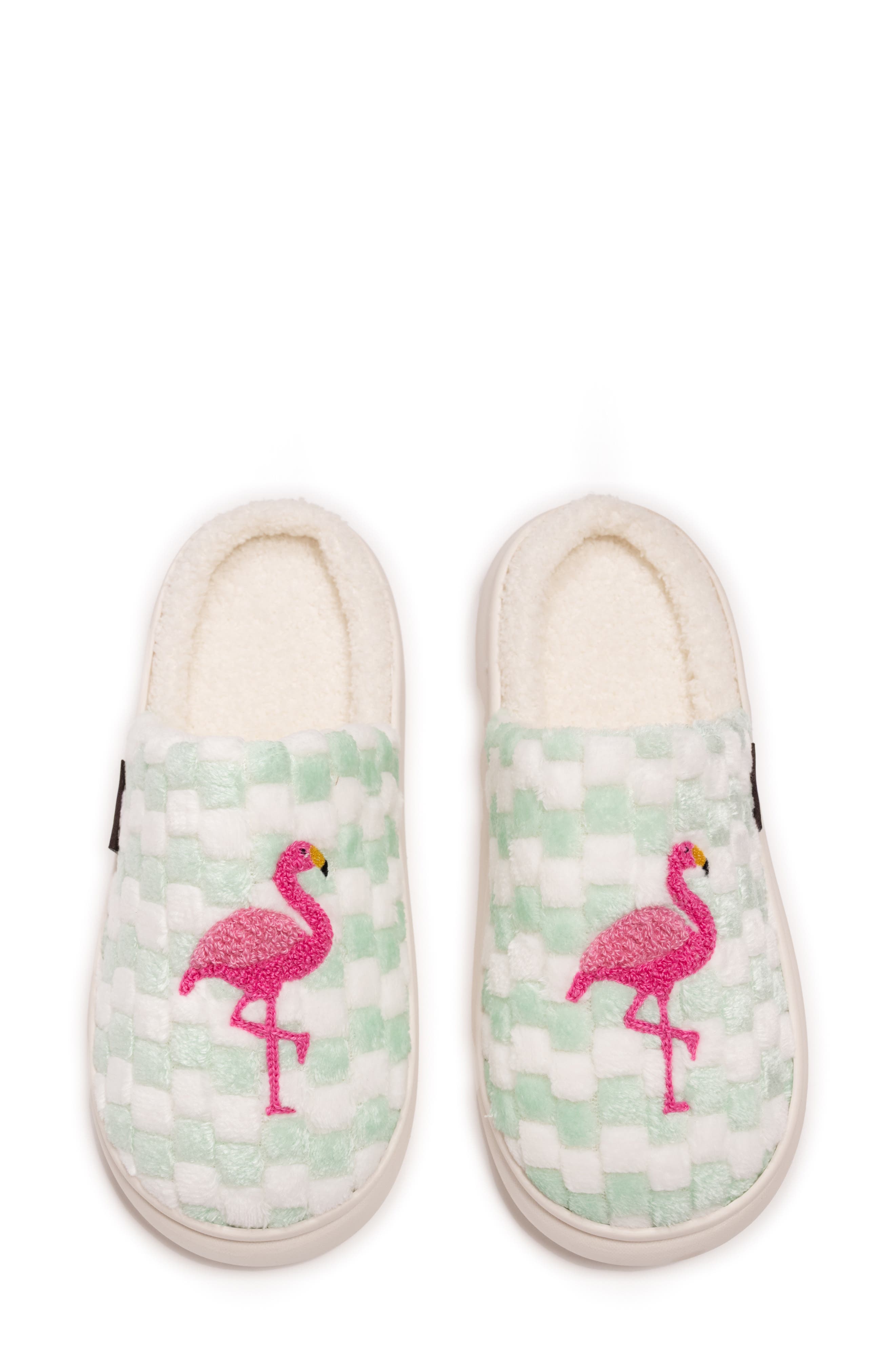 MUK LUKS Joss Faux Shearling Lined Slipper, Alternate, color, Mint Flamingo