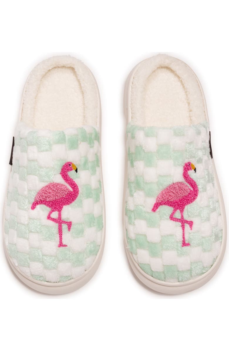 MUK LUKS Joss Faux Shearling Lined Slipper, Alternate, color, Mint Flamingo