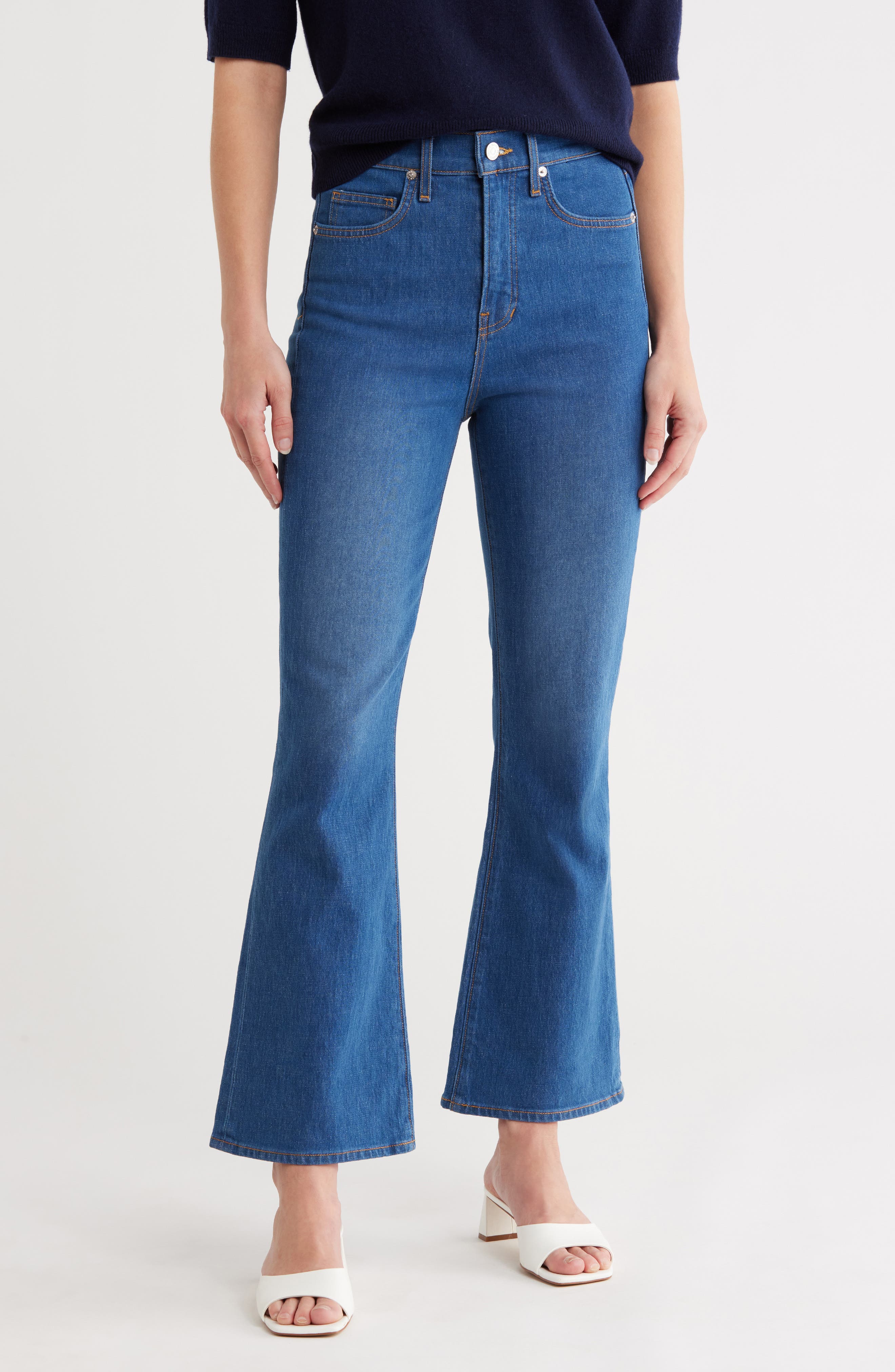 Veronica Beard Carson High Waist Ankle Flare Leg Jeans