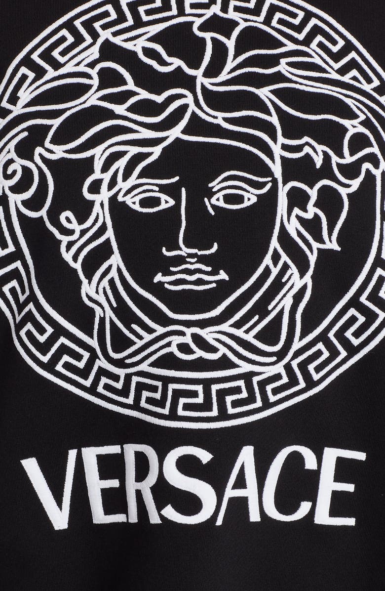 Versace Embroidered Medusa Logo Cotton Sweatshirt, Alternate, color, 