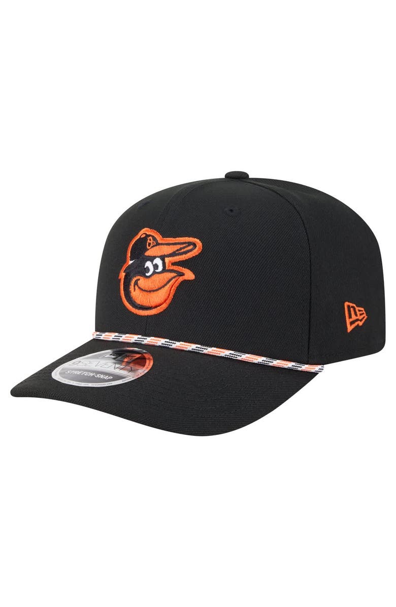 New Era Men's New Era Black Baltimore Orioles Multi-Rope 9SEVENTY Stretch-Snap Hat, Main, color, 