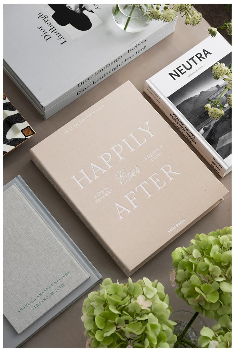 Happily Ever After Wedding Photo Album, Alternate, color, BEIGE