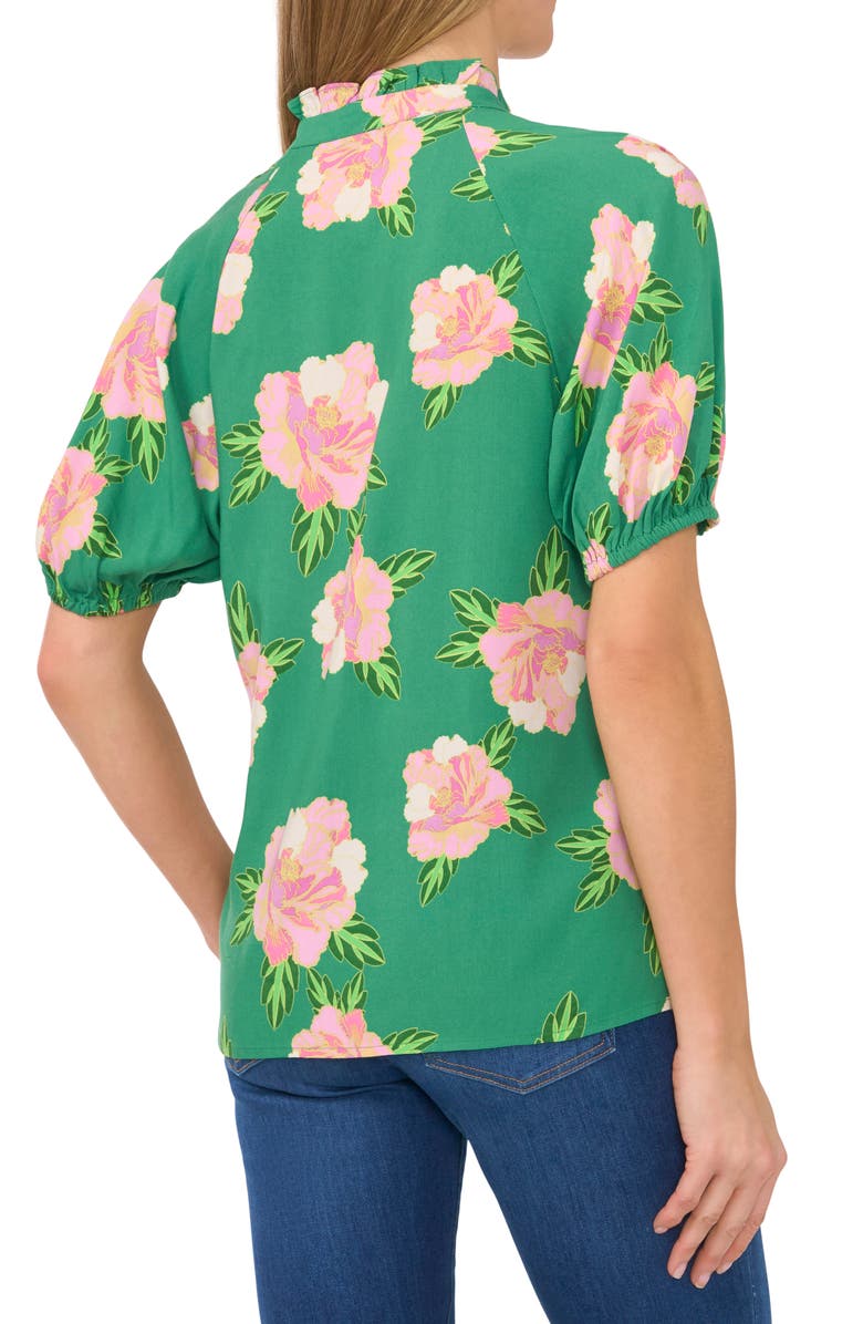 CeCe Floral Print Ruffle Top, Alternate, color,