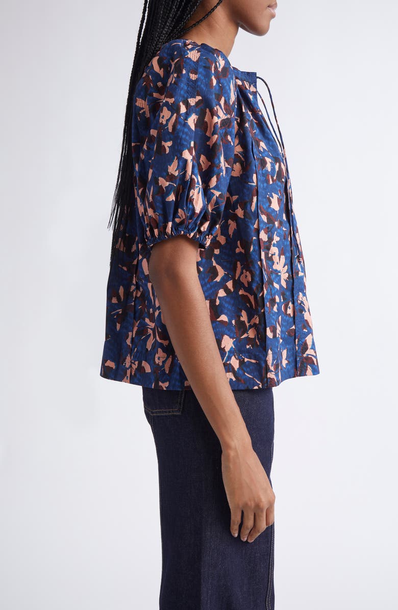 Ulla Johnson Tie Neck Puff Sleeve top, Alternate, color, Mirage