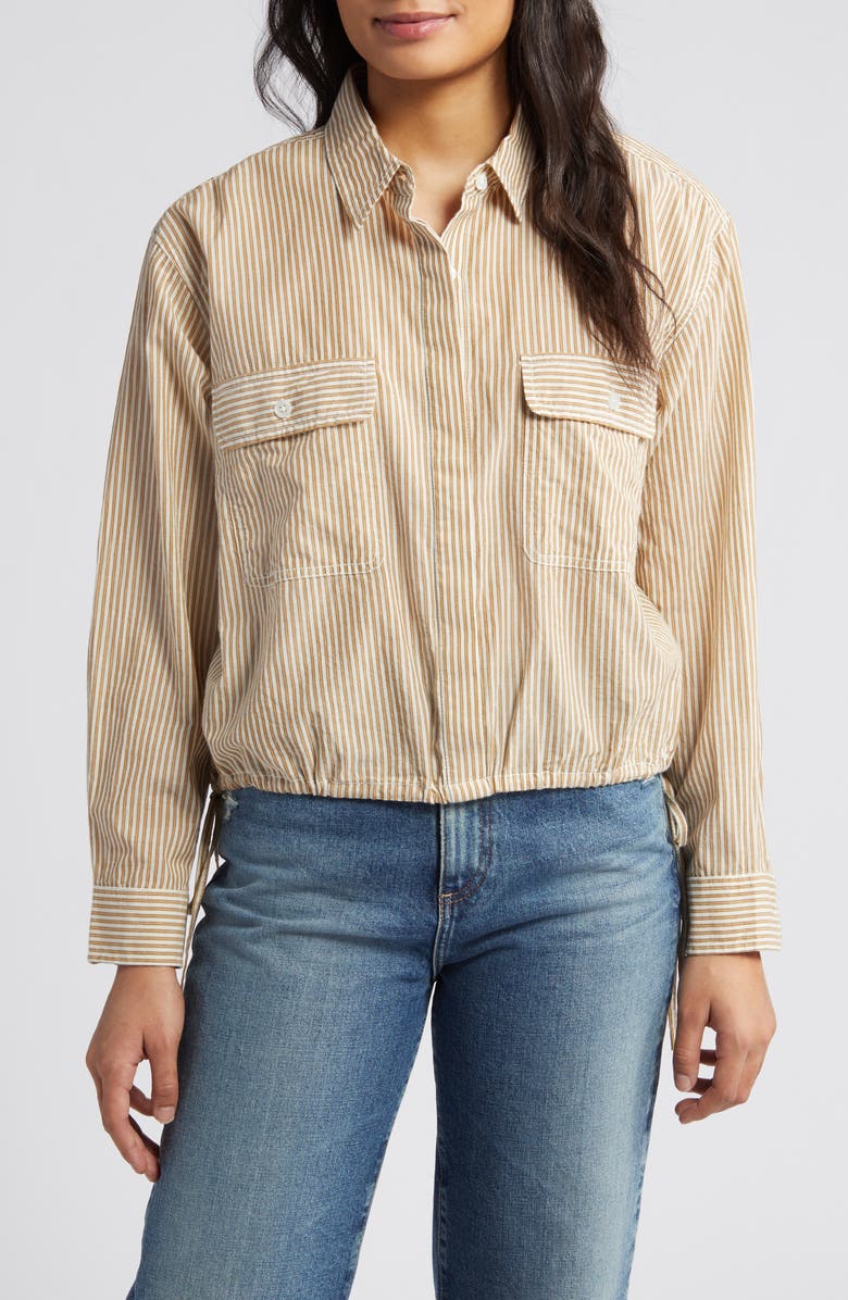 Lucky Brand Utility Button-Up Shirt, Main, color, Brown Stripes