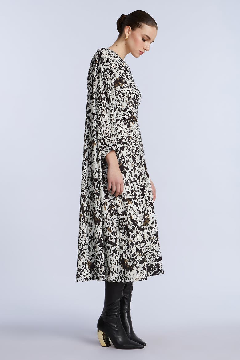 One Sleeve Midi Dress, Alternate, color, Dotty Print