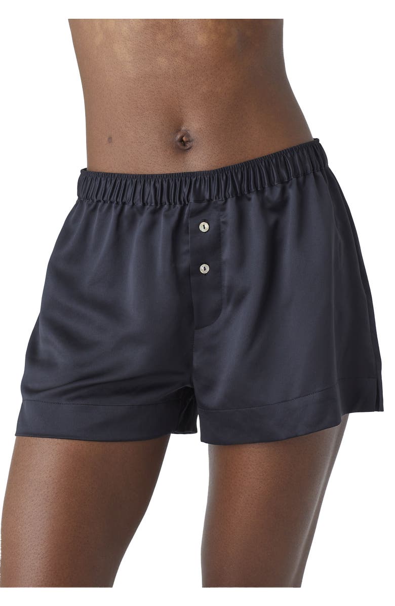 CUUP The Boxer Short Recycled Satin, Main, color, Black