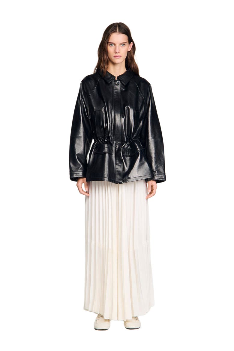 Smooth leather jacket, Alternate, color, Black
