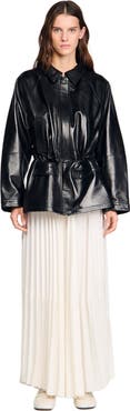 SANDRO Smooth leather jacket