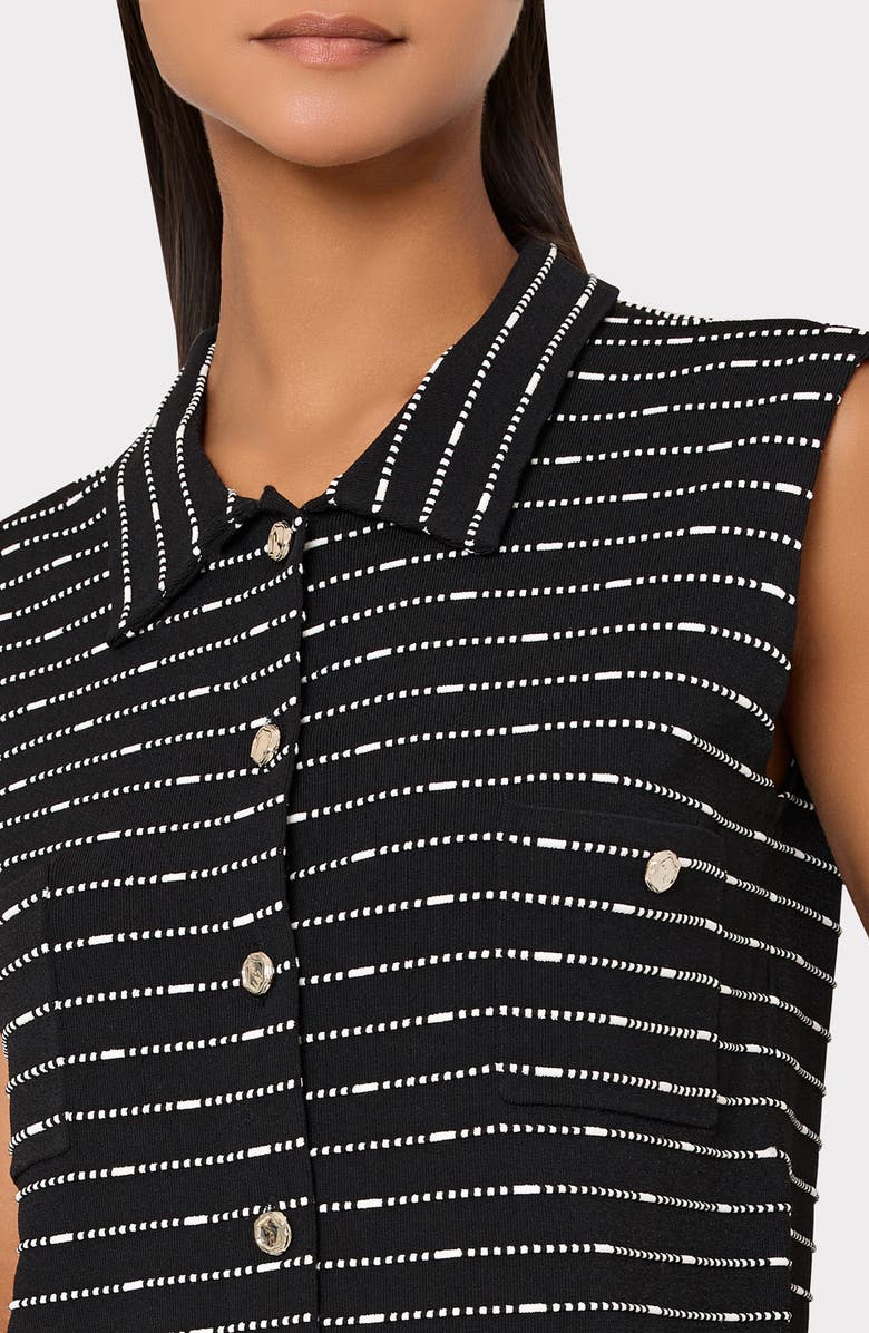 Milly Lainey Sleeveless Button-Up Top, Alternate, color, Black/ White