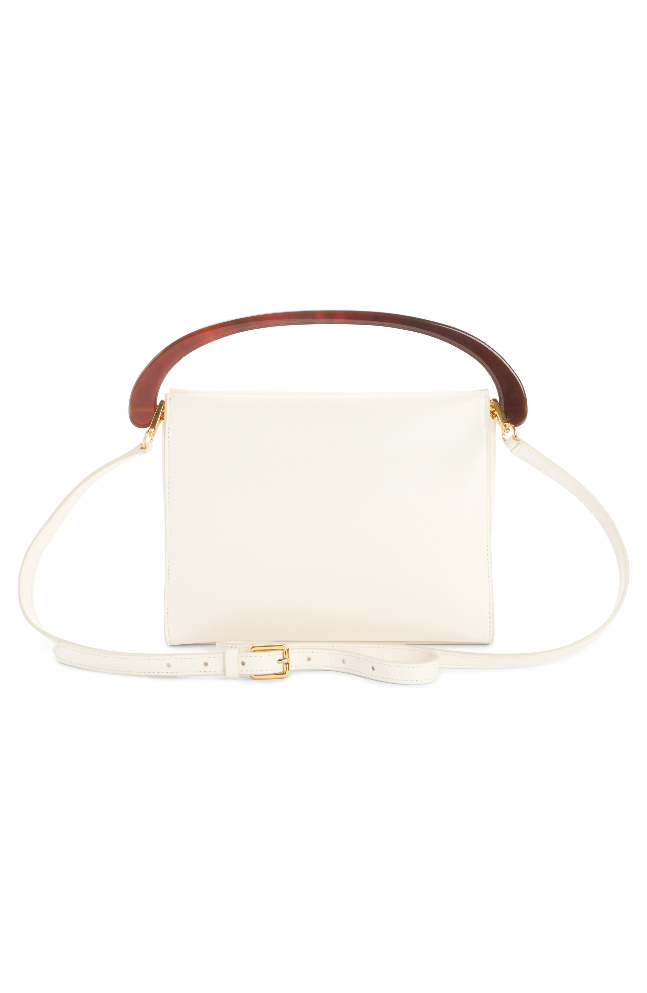 Dries Van Noten Leather Top Handle Bag, Alternate, color, Pearl 12