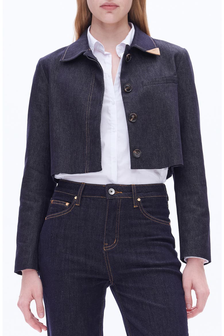Patrick Crop Denim Jacket, Main, color, RINSE WASH