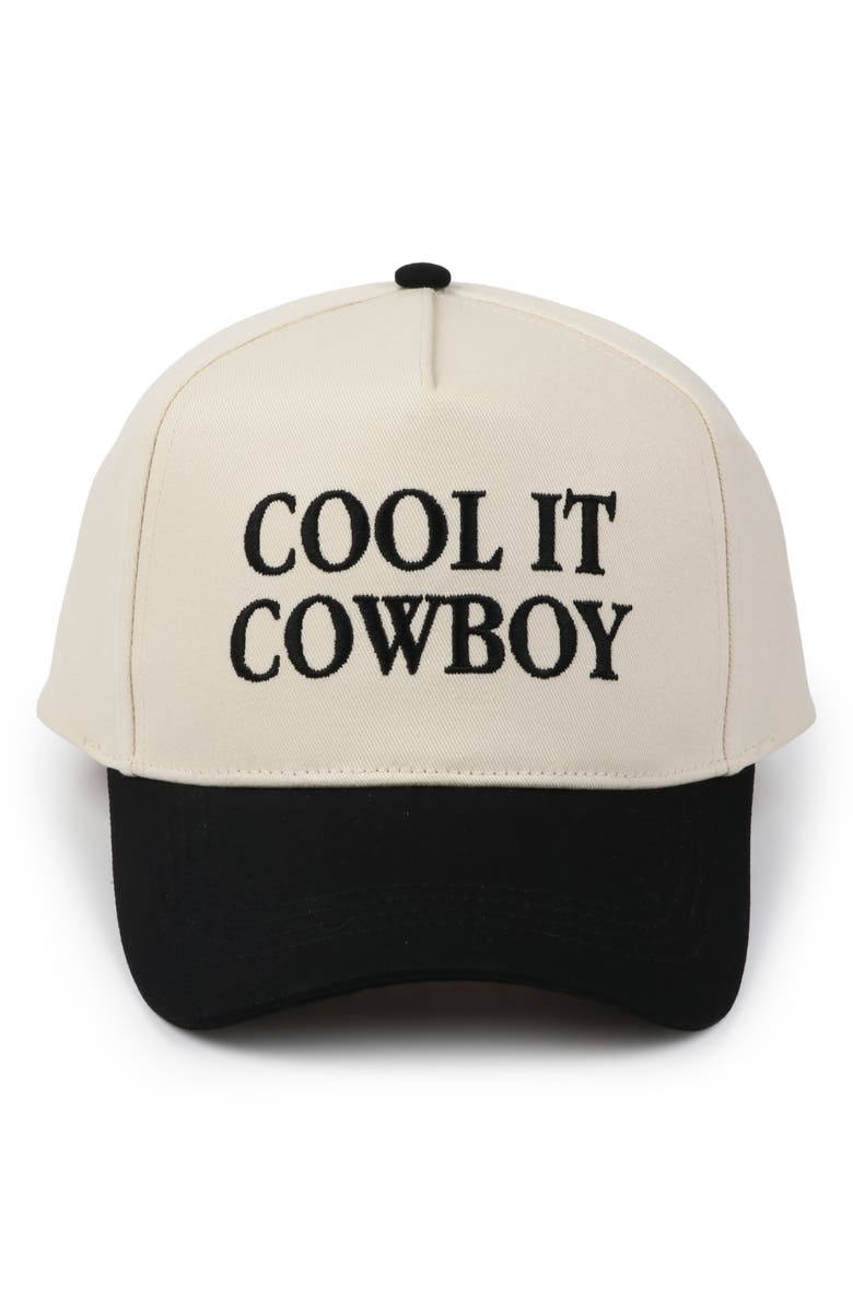 David & Young Cool it Cowboy Embroidered Baseball Cap, Main, color, Black