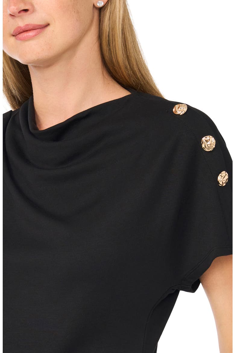 Asymmetrical Gathered Shoulder Top, Alternate, color, RICH BLACK