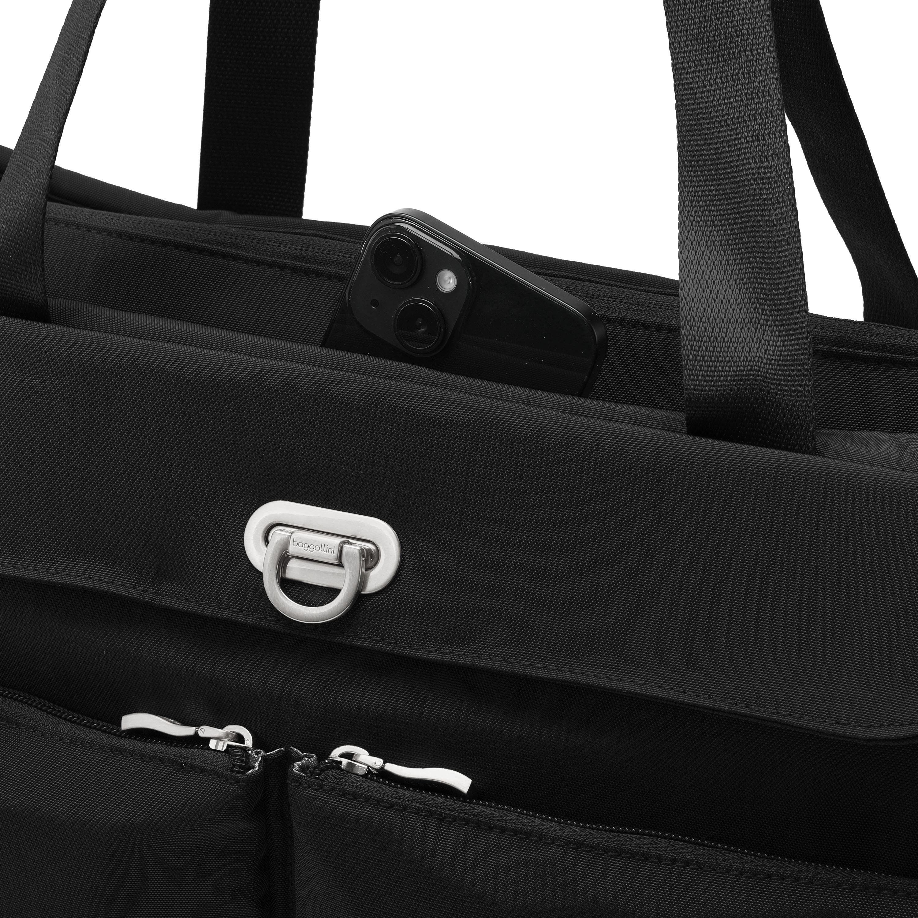 Coastal Flip Lock Tote, Alternate, color, Black