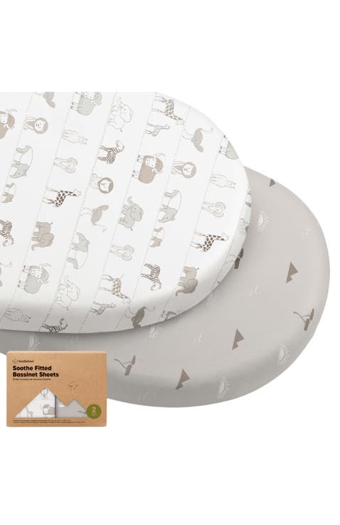 2-Pack Soothe Fitted Bassinet Sheets