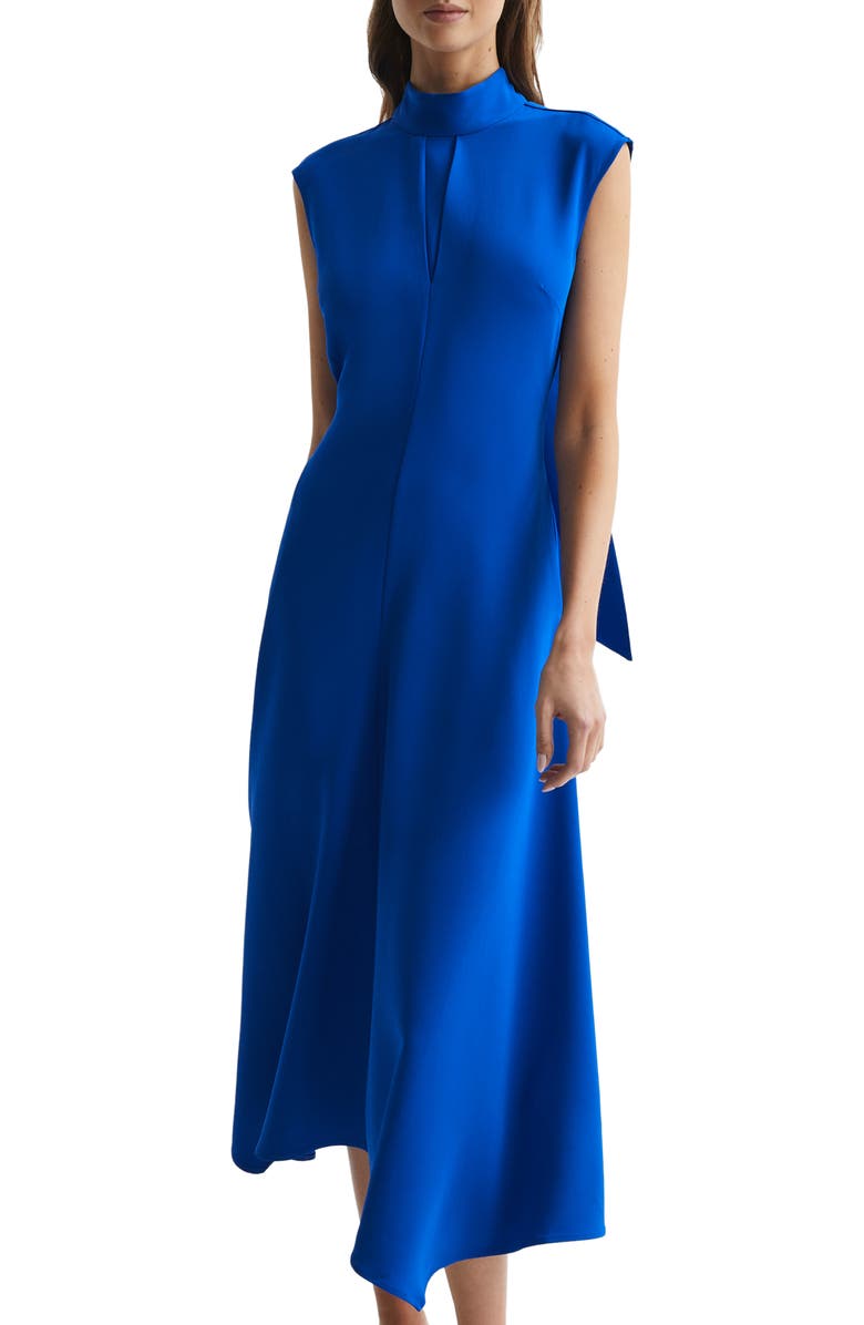 Reiss Livvy Mock Neck Open Back Fit & Flare Dress, Alternate, color,