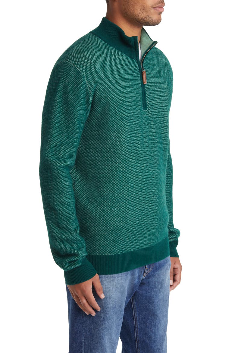 Merino Wool & Cashmere Bird's Eye Sweater, Alternate, color, SAGE
